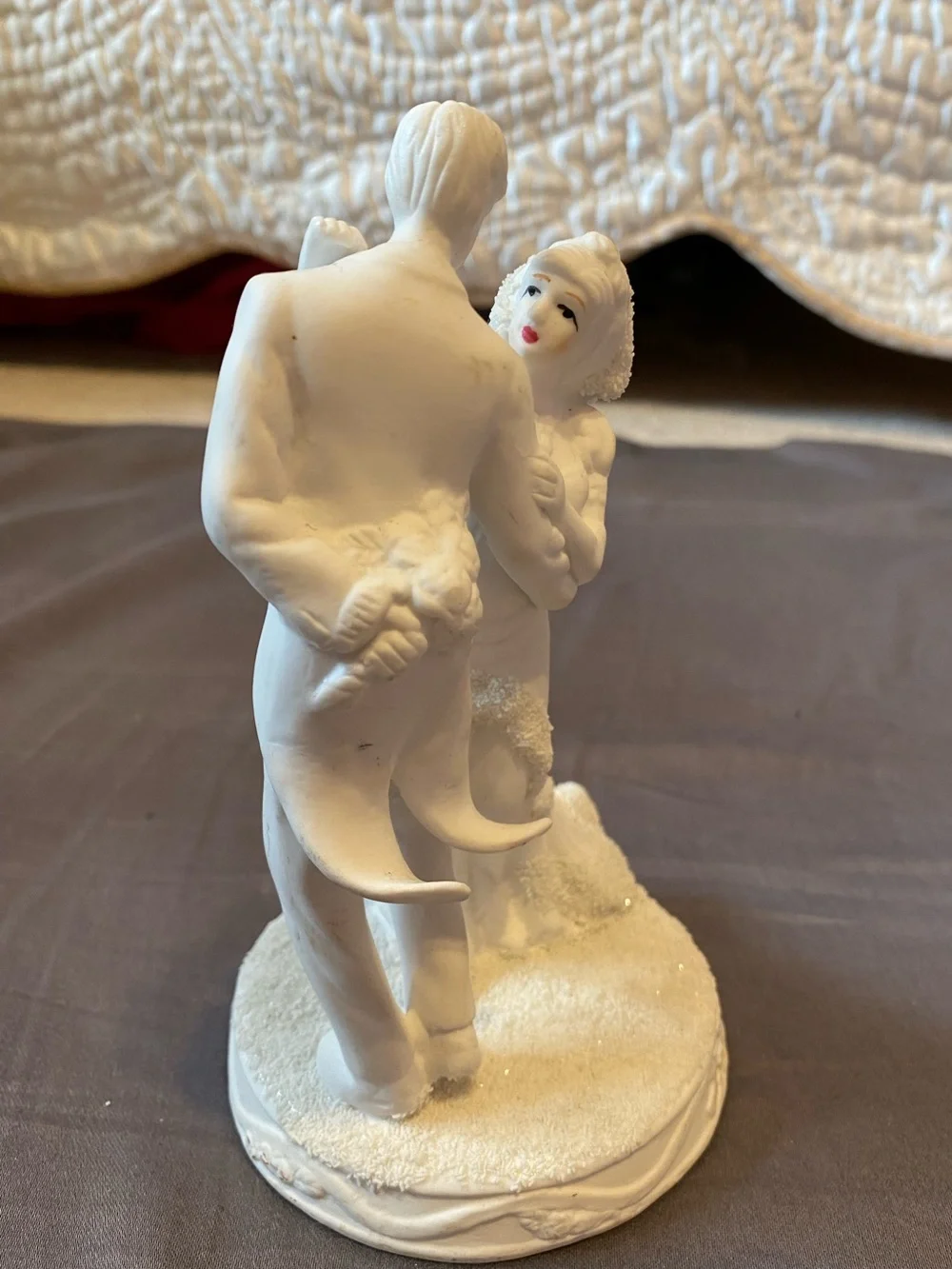 K's Collection ceramic white wedding cake topper bride groom 6.5 inches